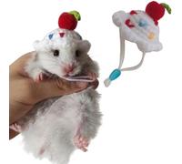 FORZENA Cute Mini Hat for Hamster Hand Knitted Adjustable Strap Lovely Tiny Hats for Lizard Guinea Pig Reptile Party Cosplay Costume Photo Shot (16,M)