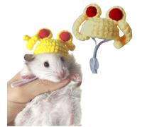 FORZENA Cute Mini Hat for Hamster Hand Knitted Adjustable Strap Lovely Tiny Hats for Lizard Guinea Pig Reptile Party Cosplay Costume Photo Shot (4,M)