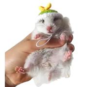FORZENA Cute Mini Hat for Hamster Hand Knitted Adjustable Strap Lovely Tiny Hats for Lizard Guinea Pig Reptile Party Cosplay Costume Photo Shot (1,M)