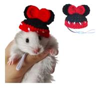 FORZENA Cute Mini Hat for Hamster Hand Knitted Adjustable Strap Lovely Tiny Hats for Lizard Guinea Pig Reptile Party Cosplay Costume Photo Shot (23,S)