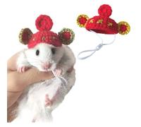 FORZENA Cute Mini Hat for Hamster Hand Knitted Adjustable Strap Lovely Tiny Hats for Lizard Guinea Pig Reptile Party Cosplay Costume Photo Shot (10,M)