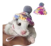 FORZENA Cute Mini Hat for Hamster Hand Knitted Adjustable Strap Lovely Tiny Hats for Lizard Guinea Pig Reptile Party Cosplay Costume Photo Shot (11,S)
