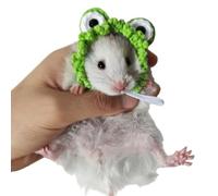 FORZENA Cute Mini Hat for Hamster Hand Knitted Adjustable Strap Lovely Tiny Hats for Lizard Guinea Pig Reptile Party Cosplay Costume Photo Shot (8,M)