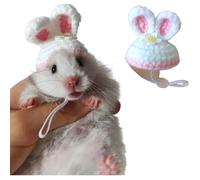 FORZENA Cute Mini Hat for Hamster Hand Knitted Adjustable Strap Lovely Tiny Hats for Lizard Guinea Pig Reptile Party Cosplay Costume Photo Shot (3,L)