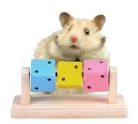 FORZENA Hamster Chew Toys Colorful Wooden Teeth Grinding Interactive Puzzle ToyTreats for Mini Pets Syrian Dwarf Guinea Pig Rats Hedgehog Chinchilla (3PC)