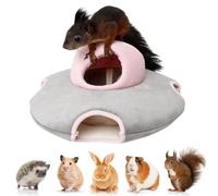 FORZENA Squirrel Hammock Nest Cozy Hideout House Warm Hut Hideaway Bed for Small Animal Bird Hamster Guinea Pig Snuggle Hut Rat Ferret Parrot (L,Pink)