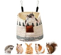 FORZENA Sugar Glider Sleeping Pouch Hanging Bed Small Animals Cage Warm Nest Sleep Bag for Hamsters Hedgehog Rats (Beige)