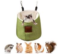 FORZENA Sugar Glider Sleeping Pouch Hanging Bed Small Animals Cage Warm Nest Sleep Bag for Hamsters Hedgehog Rats (Green)