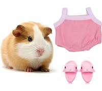 FORZENA Tiny Shirt & Shoes for Hamster Cosplay Costume Cute Mini Shark Slipper for Small Animal Hedgehog Rat Ferret Party Play Photo Shot (Pink)