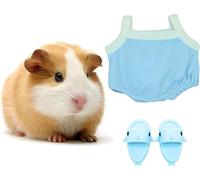 FORZENA Tiny Shirt & Shoes for Hamster Cosplay Costume Cute Mini Shark Slipper for Small Animal Hedgehog Rat Ferret Party Play Photo Shot (Blue)