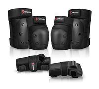 Forzueby Adult/Kids Knee Pads Elbow Pads Wrist Guards 6 in 1 Protective Gear Set for Inline Roller Skating Skateboarding Scooter BMX etc