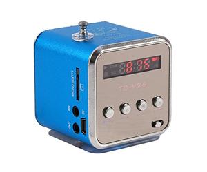 fosa Digital Portable Mini Speaker Music MP3/4 Player Micro SD/TF USB Disk Speaker FM Radio for Outdoors & Indoors: Home, Dorm Room, Kitchen, Bathroom, Car, Parties, Travel, Sports, ect(Blue)