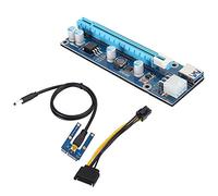 Fosa Mini PCI-E Express 16x Extender Riser Adapter 0.6m USB 3.0 Riser Cable Powered Riser Adapter Card with SATA Power Cord for Video Card Mining (6Pin, 1x to 16x Black)