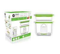 FOSA Starter Kit - Patented Innovative Vacuum Food Storage System - Automatic and Wireless - Preserve Any Food Longer - 1 Turtle Compact Vacuum Sealer/Pump + 2 Premium containers