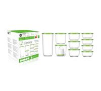 FOSA Starter Kit - Patented Innovative Vacuum Food Storage System - Automatic and Wireless - Preserve Any Food Longer - 1 TURTLE Compact Vacuum Sealer/Pump + 10 Premium containers