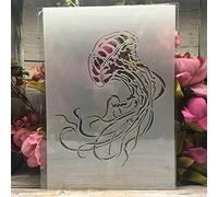FOSANGPUSHI A4 29cm Jellyfish Stencils for Painting, Reusable Home Decor Stencils, Signs, Crafts, Art