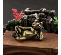 FOSANGPUSHI Animal Brass Décor,4.6x2.7cm Bronze Antique Brass Frog Tea Pet Vintage Ornament Gift Solid Copper Home Decoration