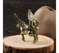 FOSANGPUSHI Animal Brass Décor,4.7x4.4cm Pure Copper Unicorn Ornament Pegasus Tea Pet Decoration Office Gift Crafts Collection Ornament