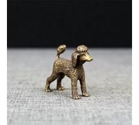 FOSANGPUSHI Brass Figurines Home Decor,4.5x4x1.9cm Pure Copper Cute Dog Statue Feng Shui Ornament Bronze Standing Poodle Figurines Lucky Desk Decorations Home Decor