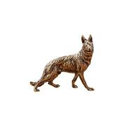 FOSANGPUSHI Brass Figurines Home Decor,6.8x5.8cm Vintage German Shepherds Dog Statue Ornament Pure Brass Animal Miniature Figurine Living Room Desk Decoration Style 2