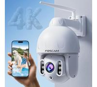 FOSCAM 4K/8MP Security Cameras Wireless Outdoor, 5GHz&2.4GHz WiFi Surveillance Camera with Auto Tracking, 4X Optical Zoom,AI Human/Vehicle Detection,165FT Color Night Vision,2-Way Audio,360° PT,IP66