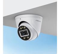 FOSCAM 5MP Security POE IP Camera Outdoor/Indoor, T5EP 3K Home Security Surveillance Cameras with 2-Way Talk, Color Night Vision, Spotlight, Work with Alexa IP66