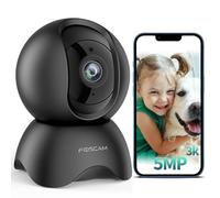 Foscam 5MP WiFi Pet Cameras for Home Security, 2.4GHz Baby Monitor with 360° Pan Tilt, 2-Way Audio, 6X Digital Zoom, Night Vision, AI Human Detection