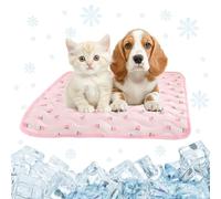 FOSDICK 1 Pcs Dog Cooling Mat, Summer Cooling Mat for Dogs, Soft Comfortable Cool Mat for Dogs, 60 * 50CM, Cartoon Pet cooling Pads for Cat Puppy with Cherry Pattern(Pink)