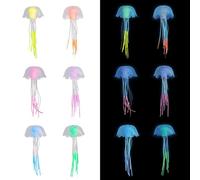FOSDICK 12 Pcs Jellyfish Fish Tank Decorations, Colorful Floating Fish Tank ornaments, Glowing Jellyfish Aquarium Decoration, Jelly Fish Aquarium Ornaments, Artificial Fluorescent Jellyfish Decoration