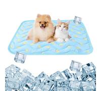 FOSDICK 1Pcs Dog Cooling Mat, Summer Cooling Mat for Dogs, Soft Comfortable Cool Mat for Dogs, Pet cooling Pads for Cat Puppy, with Banana Pattern, 60 * 50CM, (Blue)