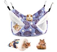 FOSDICK 1Pcs Rat Hammock with 1Pcs Guinea Pig Bed, Double-Layer Guinea Pig Hammock, Soft Plush Ferret Hammock, Warm Hamster Hammock, Rat Cage Accessories for Hamster Parrot Guinea Pig Sleep