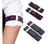 FOSDICK 2 Pairs Adjustable Arm Bands, Anti-Slip Shirt Sleeve Holders Garters for Men Women, Arm Elastic Band for Sleeve, Elastic Expandable Cuff Bands with 35cm Circumference 3.5cm Width