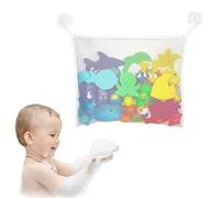 FOSDICK 2 PCS Bath Toy Storage Organiser 34x45cm, Mesh Net Bag with Strong Suction Cups, Bath Toy Holder, Foldable Bathroom Organizer for Kids Bedroom Bathroom Living Room Storage