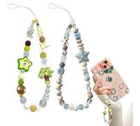 FOSDICK 2 PCS Phone Charm, Phone Charm Strap, Anti-Lost Phones Chain, Handmade Phones Bracelet Strap for Wallet Handbag Camera Cell Decoration