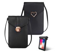 FOSDICK 2 Pcs Touch Screen Phone Bag, Phone Bags for Women Crossbody, Mini Cross Body Phone Bag, Fashion Small Crossbody Bag for Women, Cell Phone Crossbody Bag, Versatile Phone Purse, Black