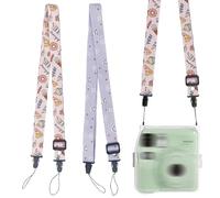 FOSDICK 2 Pieces Camera Strap, Cartoon Camera Shoulder Strap, Cute Camera Neck Strap, Universal Camera Straps, Camera Sling, Camera Belt Compatible with Canon, Nikon, Polaroid Mini8/8+/9/25, 120CM