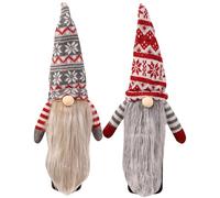 FOSDICK 2 Pieces Christmas Wine Bottle Cover, Knitted Christmas Bottle Cover, Gnome wine bottle Covers, Xmas Jumpers for Red Wine Bottles, Whiskey, Spirits, Champagne, Xmas Table Decorations for Hotel