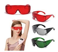 FOSDICK 3 PCS IPL Laser Safety Glasses for Laser Cosmetology Eye Protection and Laser Hair Removal Treatment, Red Green Black Tinted Safety Glasses for Work, Lab Chemistry