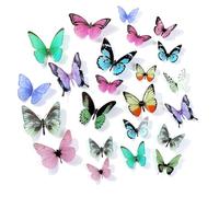 FOSDICK 36 PCS 3D Butterfly Wall Sticker, Butterflies Decoration, Wall Butterflies Stickers with No Trace Glue Dots for Bedroom Party Wedding Room Walls Decoration ((Multicolour, 12)