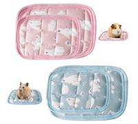 FOSDICK 4 PCS Small Pet Cooling Mat, Cute Hamster Cooling Pad, Cartoon Small Pet Cool Mat, Bite Resistance pet cooling pad, Cool Mats for Rabbits, Guinea Pig, Hamster, pets Ice Pad