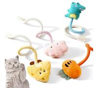 FOSDICK 4 Pieces Cat Toys for Indoor Cats Adult Kitten, Self Amusement Cat Toy, Kitten Teething Toys Chew Rope, Teeth Cleaning Stress Release Cotton Rope for Indoor Cats Kittens to Bite, Chew, Kick