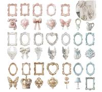 FOSDICK 40 Sheets Frames Scrapbook Paper, Vintage Hollow Embossed Photo Frame Scrapbook Supplies, DIY Retro Scrapbooking Paper, Vintage Scrapbook Decorative Paper for Collage Album Notebook Journal