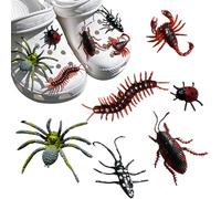 FOSDICK 6 Pcs Insects Shoe Charms, Shoe Decoration Charms, DIY Decorative Clog charm, Funny shoe Accessories, Simulation Spider Cockroach Scorpion Centipede Compatible with croc charms