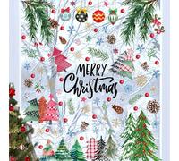 FOSDICK 9 Sheets Christmas Windows Stickers, Xmas Window Stickers, Christmas Tree Bauble Window Sticker, Windows Christma Sticker for Winter Xmas Windowss Glass Display Decoration