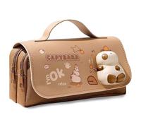 FOSDICK Capybara Pencil Case, Cute Pencil Cases, Large Pencilcase with Compartments, Kawaii Pencil Pouch, Pen Pouch Zipper Closure, Capybara Gifts for Boys Girls Teenage