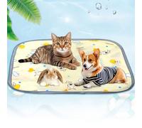FOSDICK Cooling Mat for Dogs and Cat, 40x50cm Pet Cooling Mat, Durable Cool Pad, Washable Cool Mat for Dogs Cats in Hot Summer, Yellow (S)