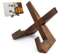 FOSDICK Display Stand for Large Dishes and Bowls, Solid Pine Wood Easel in Charcoal Color, Now Playing Vinyl Record Stand, Tabletop Plate Holder for Deep Platters and Home Decor