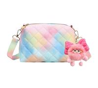 FOSDICK Girls Shoulder Bag, Cross Body Bag for Girls, Mini Crossbody Bag Cute Rainbow Little Girls Handbag with Keychain and Adjustable Shoulder Strap for Girls Children Women (22 * 9 * 16cm)