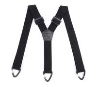 FOSDICK Hidden Braces Suspender for Men, 3.8cm Wide Trouser Braces Men, Y Shaped Adjustable Mens Brace with 3 Strong Snap for Formal and Casual Wear, Blak
