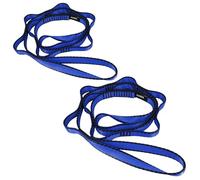 FOSER 2pcs Daisy Chains, Yoga Hammock Extension Strap, 23KN Adjustable Nylon Climbing Sling Fitness Pilates and Exercise Extend Band (Blue)
